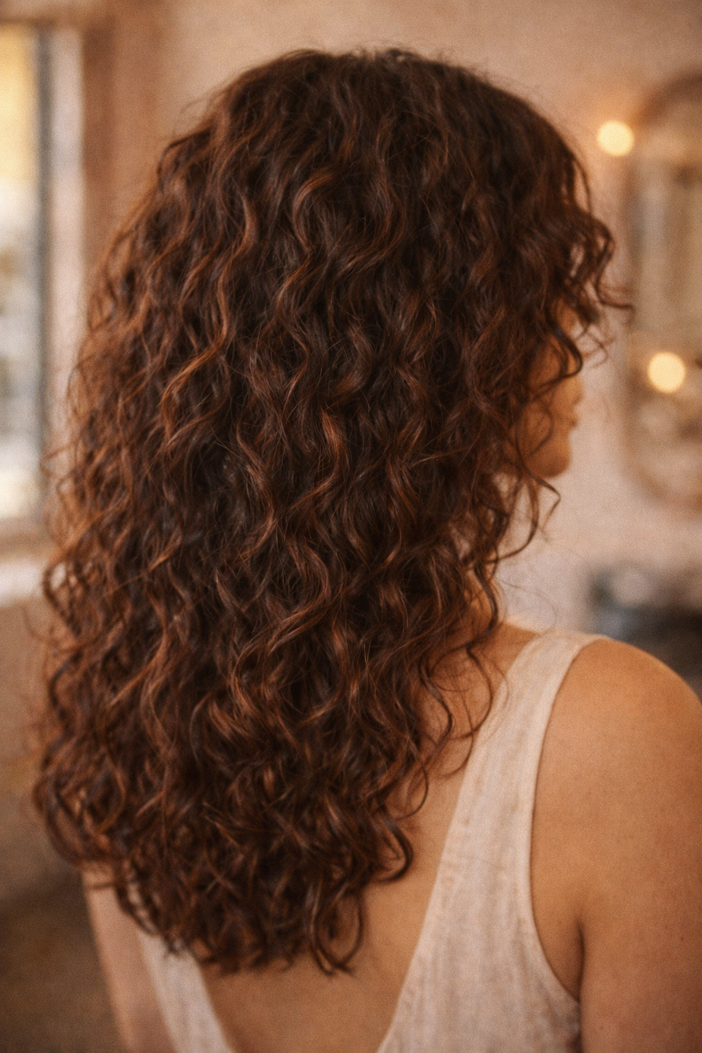 Mise en forme ondulations naturelles sur cheveux bouclés